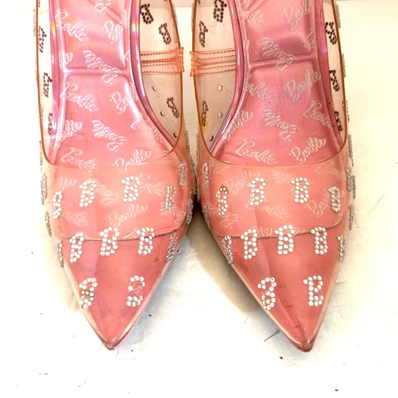 Barbie X Aldo Barbietessy Bedazzled Pointed Toe Heels Size US 11 Barbiecore - Picture 12 of 12